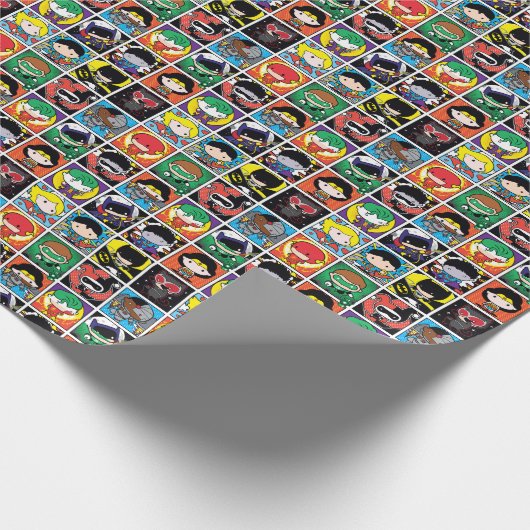 Chibi Justice League Character Pattern Geschenkpapier (Ecke)