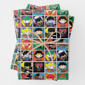 Chibi Justice League Character Pattern Geschenkpapier Set (Beispiel)