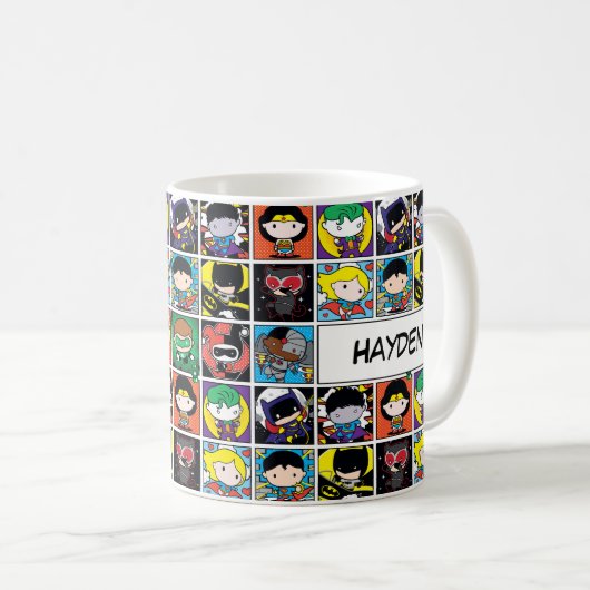 Chibi Justice League Character Pattern Kaffeetasse (VorderseiteRechts)