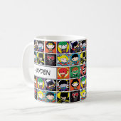 Chibi Justice League Character Pattern Kaffeetasse (Vorderseite Links)