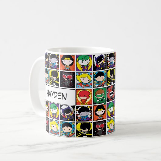 Chibi Justice League Character Pattern Kaffeetasse (Vorderseite Links)