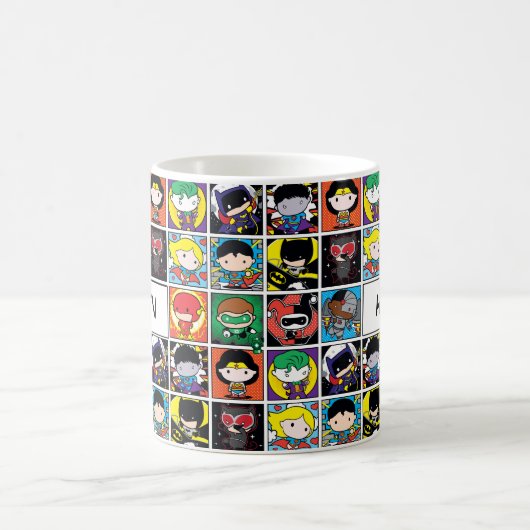 Chibi Justice League Character Pattern Kaffeetasse (Mittel)