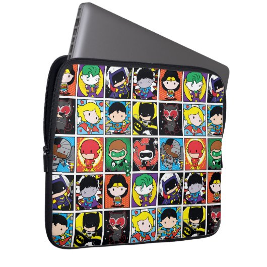 Chibi Justice League Character Pattern Laptopschutzhülle (Vorne Rechts)