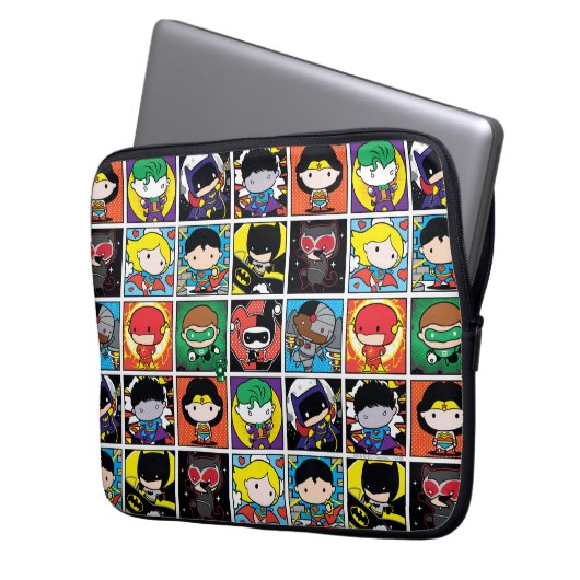 Chibi Justice League Character Pattern Laptopschutzhülle (Vorderseite Links)