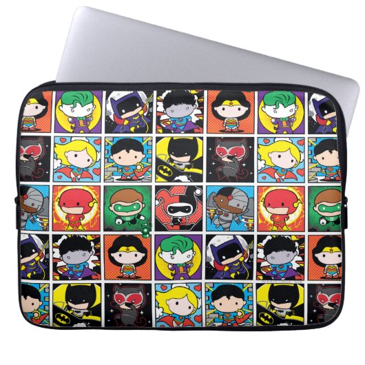 Chibi Justice League Character Pattern Laptopschutzhülle (Vorderseite)