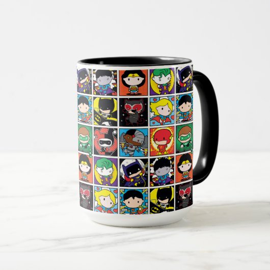 Chibi Justice League Character Pattern Tasse (VorderseiteRechts)