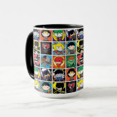 Chibi Justice League Character Pattern Tasse (Vorderseite Links)