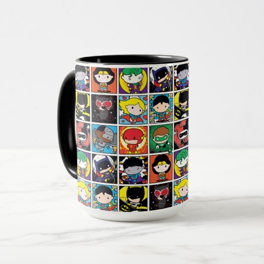 Chibi Justice League Character Pattern Tasse (Vorderseite Links)