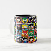 Chibi Justice League Character Pattern Zweifarbige Tasse (Vorderseite Links)