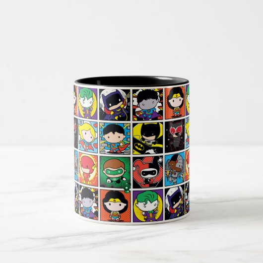 Chibi Justice League Character Pattern Zweifarbige Tasse (Mittel)