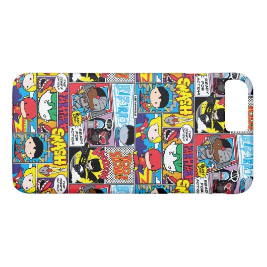 Chibi Justice League Comic Book Pattern Case-Mate iPhone Hülle (Rückseite (Horizontal))