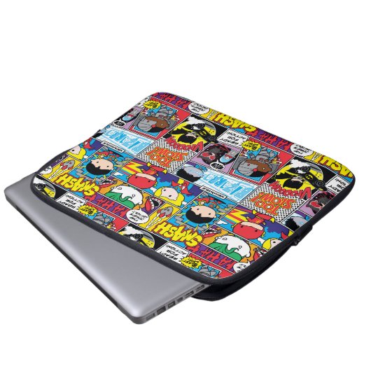 Chibi Justice League Comic Book Pattern Laptopschutzhülle (Vorne Knopf)