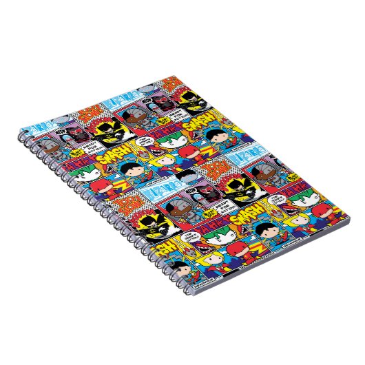 Chibi Justice League Comic Book Pattern Notizblock (Rechte Seite)