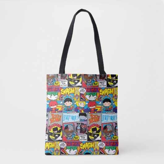 Chibi Justice League Comic Book Pattern Tasche (Vorderseite)