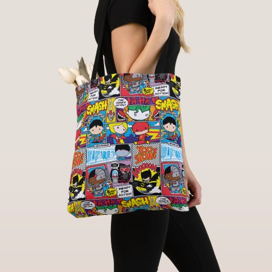 Chibi Justice League Comic Book Pattern Tasche (Von Nahem)