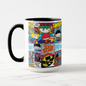 Chibi Justice League Comic Book Pattern Tasse (Links)
