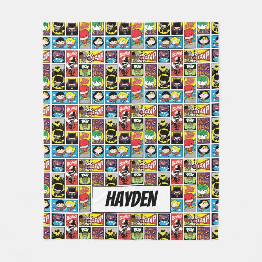 Chibi Justice League Compilation Pattern Fleecedecke (Vorderseite)