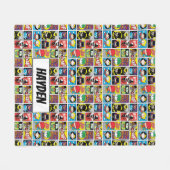 Chibi Justice League Compilation Pattern Fleecedecke (Vorderseite (Horizontal))