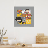 Chibi Justice League | Fliegen, Kick, Run Poster (Küche)