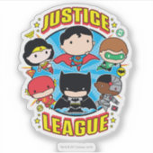 Chibi Justice League Group Aufkleber (Vorderseite)