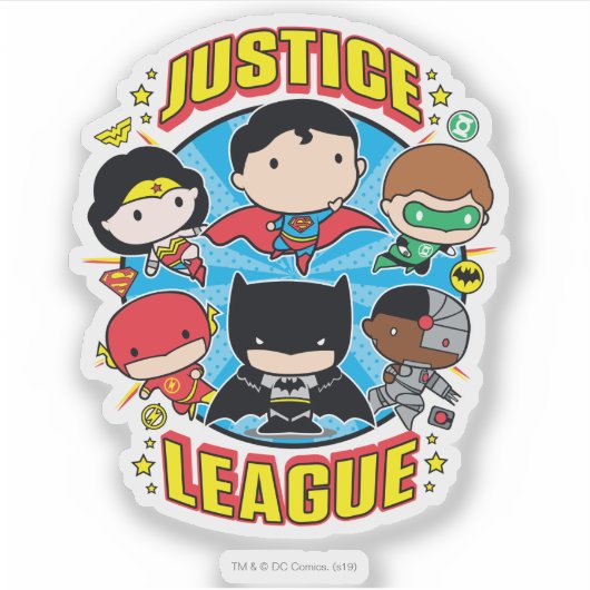 Chibi Justice League Group Aufkleber (Vorderseite)