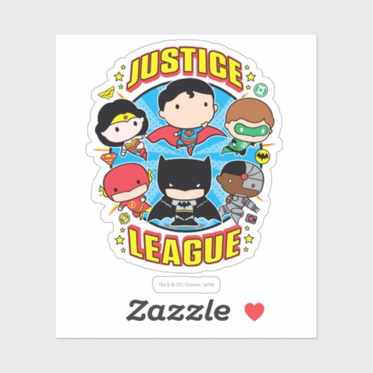 Chibi Justice League Group Aufkleber (Blatt)