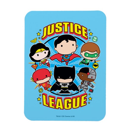 Chibi Justice League Group Magnet (Vertikal)