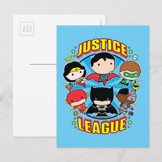 Chibi Justice League Group Postkarte (Vorne/Hinten)