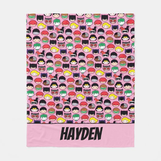 Chibi Justice League Head Pattern Fleecedecke (Vorderseite)