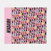 Chibi Justice League Head Pattern Fleecedecke (Vorderseite (Horizontal))