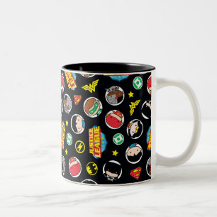 Chibi Justice League Helden und Logos Muster Zweifarbige Tasse