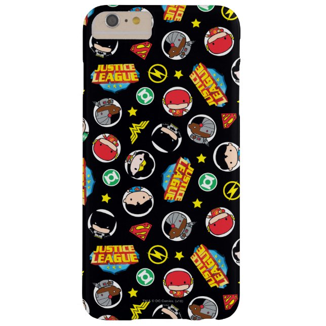 Chibi Justice League Heroes and Logos Pattern Case-Mate iPhone Hülle (Rückseite)