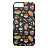 Chibi Justice League Heroes and Logos Pattern Case-Mate iPhone Hülle (Rückseite)