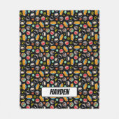 Chibi Justice League Heroes and Logos Pattern Fleecedecke (Vorderseite)