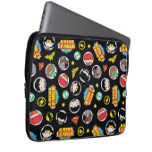 Chibi Justice League Heroes and Logos Pattern Laptopschutzhülle (Vorne Rechts)