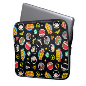Chibi Justice League Heroes and Logos Pattern Laptopschutzhülle (Vorderseite Links)