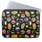 Chibi Justice League Heroes and Logos Pattern Laptopschutzhülle (Vorderseite)