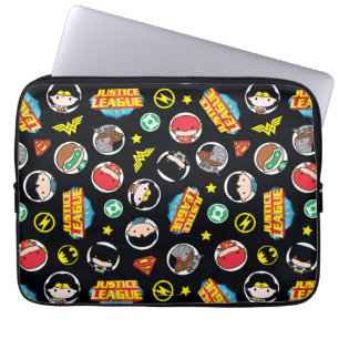 Chibi Justice League Heroes and Logos Pattern Laptopschutzhülle