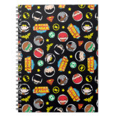 Chibi Justice League Heroes and Logos Pattern Notizblock (Vorderseite)