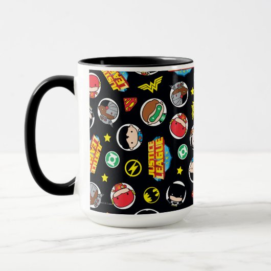 Chibi Justice League Heroes and Logos Pattern Tasse (Links)