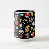 Chibi Justice League Heroes and Logos Pattern Tasse (Zentrum)