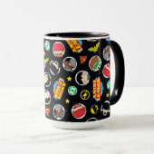 Chibi Justice League Heroes and Logos Pattern Tasse (VorderseiteRechts)