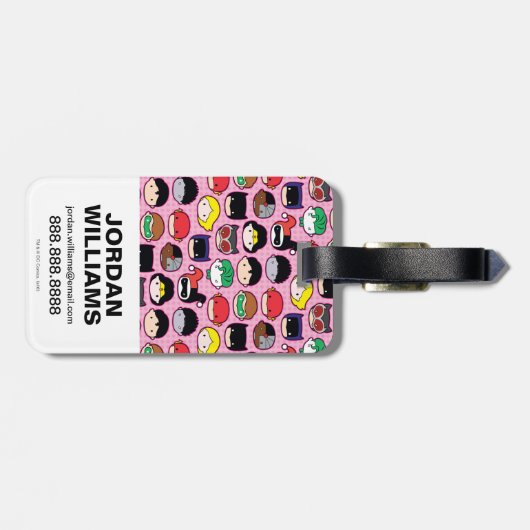 Chibi Justice League Leader Pattern Gepäckanhänger (Rückseite horizontal)