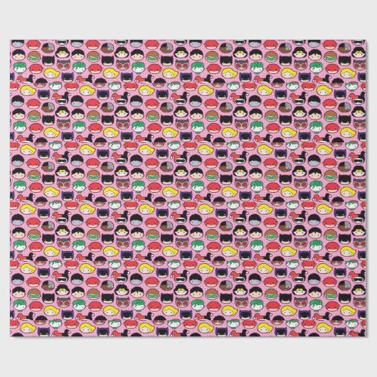 Chibi Justice League Leader Pattern Geschenkpapier (Flach)