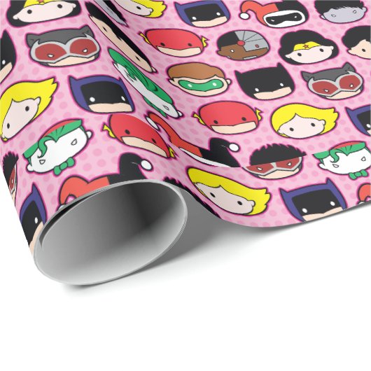 Chibi Justice League Leader Pattern Geschenkpapier (Rolleneckpunkt)