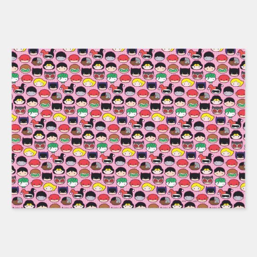 Chibi Justice League Leader Pattern Geschenkpapier Set (Vorderseite 3)