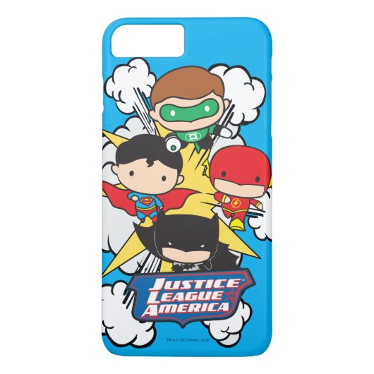 Chibi Justice League of America Explosion Case-Mate iPhone Hülle (Rückseite)