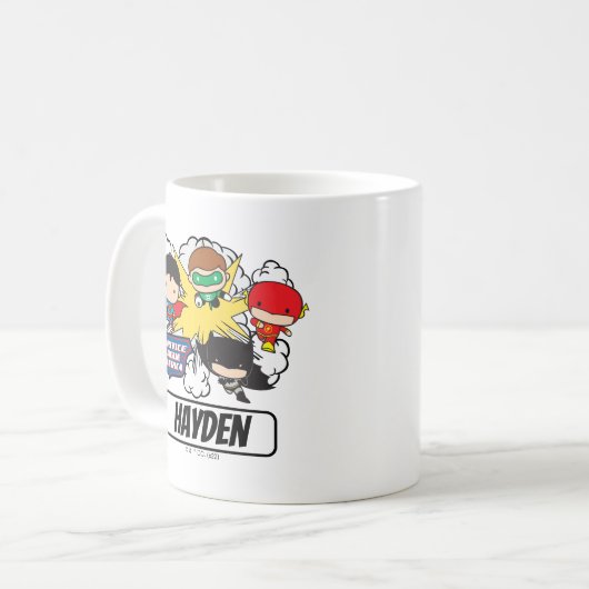 Chibi Justice League of America Explosion Kaffeetasse (Vorderseite Links)