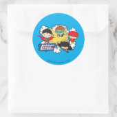 Chibi Justice League of America Explosion Runder Aufkleber (Tasche)