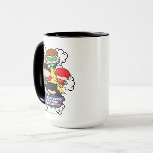 Chibi Justice League of America Explosion Tasse (Vorderseite Links)